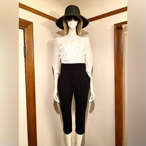 Chic Black and White One-Piece Unitard